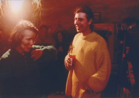 Party of carol singers and hosts 