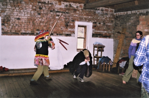 Carol workshop. Rehearsal for a scene of the Gypsy and the Goat