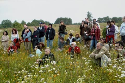 Spectators during the wandering performance "Missa Pagana "