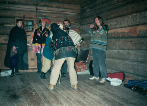 Rehearsal at the carol singers’ base in the village of Leszczyny
