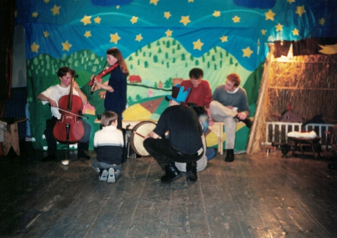 Singing at the school in Nowica