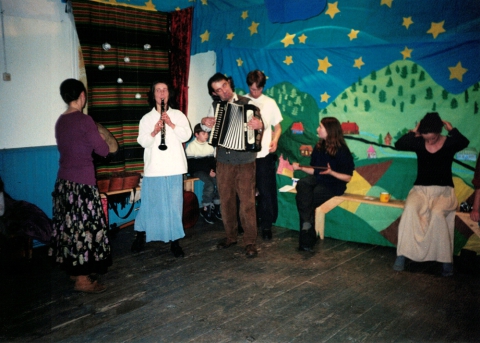 Music-making at the school in Nowica