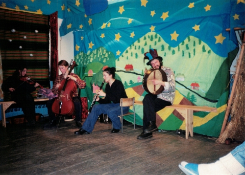 Music-making at the school in Nowica