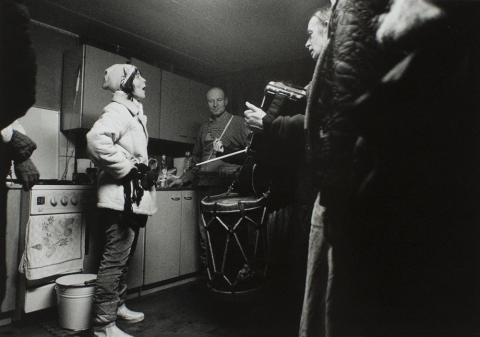Christmas carolling. Visiting Stefan Michniak