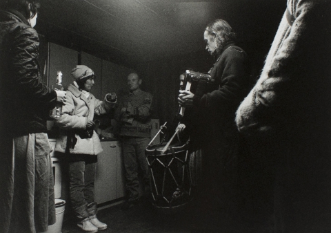 Christmas carolling. Visiting Stefan Michniak