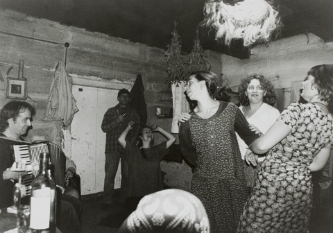 Christmas carolling. Visiting the hosts