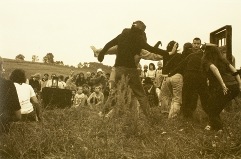 Scene from the play "The Ghostly Shroud"