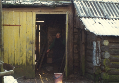 Visiting a hostess during carol singing in the Braslav region of Belarus