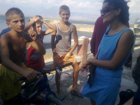 With young inhabitants of Zogaj