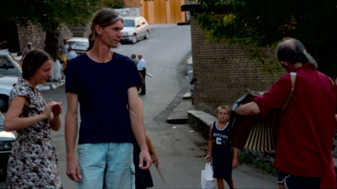 Music-making in Zogaj before the IST performance " Water 2030"