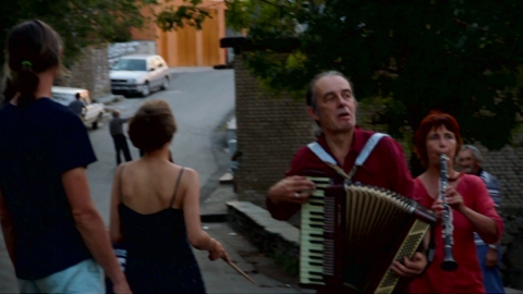 Music-making in Zogaj before the IST performance " Water 2030"