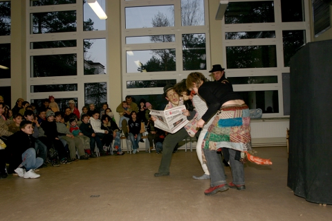 Zapusty. Scena z maskami