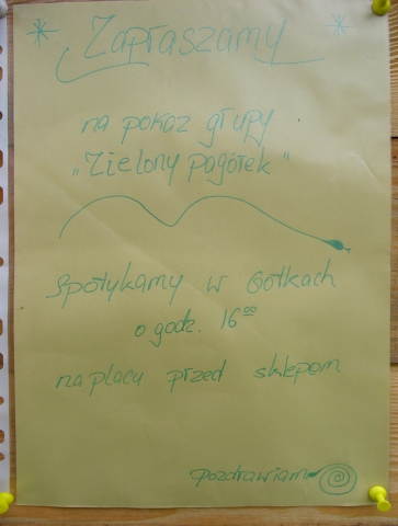 Zaproszenie na pokaz pracy podczas festiwalu Wioska Teatralna