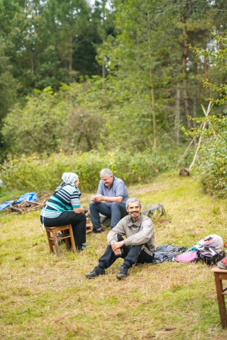 Osoby odpowiedzialne za kuchnię czeczeńską i księgowość podczas festiwalu Wioska Teatralna