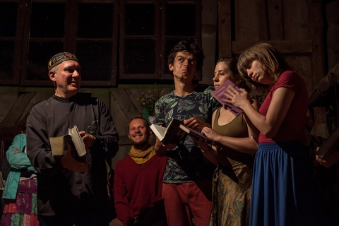 Podsumowanie warsztatów "Com-positio" prowadzonych przez Mieczysława Litwińskiego podczas festiwalu Wioska Teatralna 2017