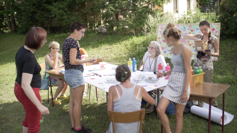 Bazar wyobraźni we wsi Węgajty podczas festiwalu Wioska Teatralna 2018