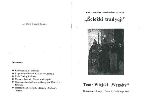 Ulotka z międzynarodowego seminarium teatralnego "Ścieżki tradycji" cz. 3