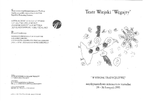 Ulotka z międzynarodowego seminarium teatralnego "W stronę tradycji żywej" 1995