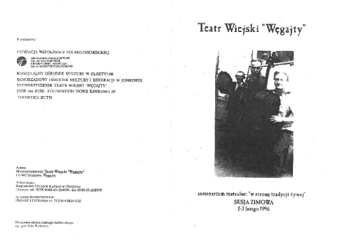 Ulotka z międzynarodowego seminarium teatralnego "W stronę tradycji żywej" - sesja zimowa 1996