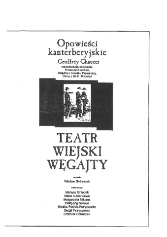 Ulotka do spektaklu "Opowieści kanterberyjskie"