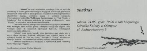 Ulotka z "Sobótek"