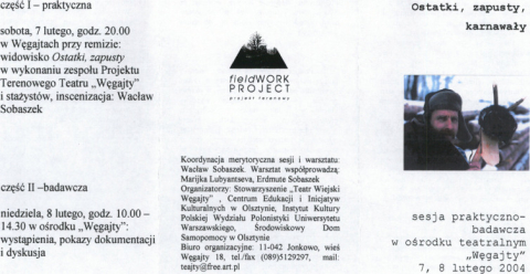 Ulotka z sesji praktyczno-badawczej "Ostatki, zapusty, karnawały"