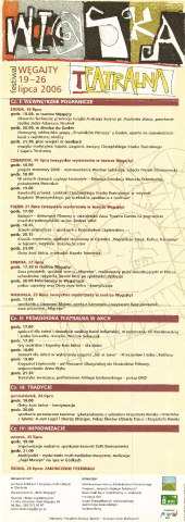 Ulotka z festiwalu Wioska Teatralna 2006