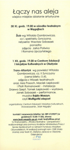 Ulotka z wydarzenia "Łączy nas aleja"