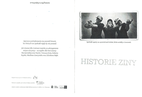 Ulotka do spektaklu "Historie Ziny" Stowarzyszenia Praktyków Kultury - pokaz w ramach Wioski Teatralnej 2011