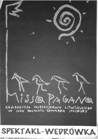 Poster for the performance "Missa Pagana"