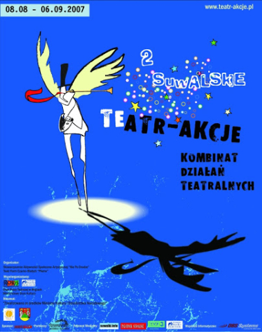 Poster for the 2nd Suwałki Theatre-Actions - workshops by Mieczysław Litwiński with the Węgajty Theatre and a presentation of the performance "Missa Pagana"