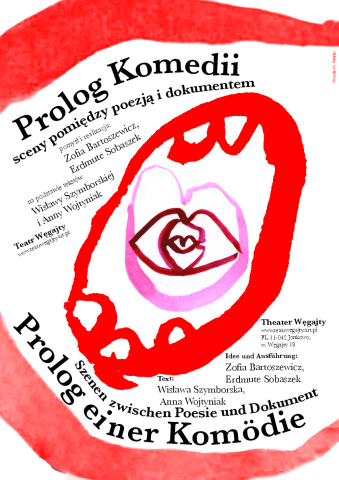 Poster for the performance "The Prologue for a Comedy. Scenes between Poetry and a Document"