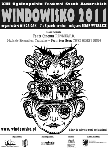 Plakat XIII Ogólnopolskiego Festiwalu Sztuk Autorskich "Windowisko" 2011 - pokaz spektaklu "Prolog komedii"