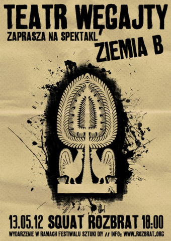Poster for the performance "Earth B"presented as part of the DIY Art Festival in Poznań 