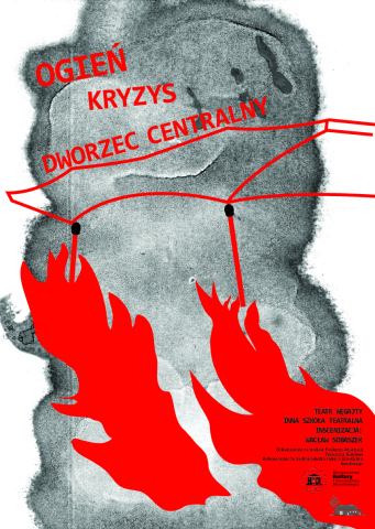 Poster for the performance "Fire, Crisis, Central Station"