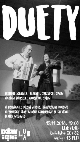 Poster for the musical performance "Duets"by Erdmute and Wacław Sobaszek 
