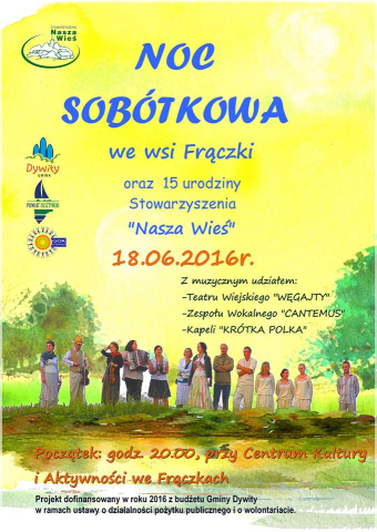 Poster for Midsummer Fairs in the village of Frączki - with the participation of Kapela Terenowa of the Węgajty Theatre