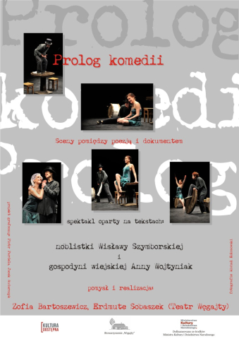 Flyer for the performance "The Prologue for a Comedy. Scenes between Poetry and a Document"as part of the project "Teatr na życzenie"