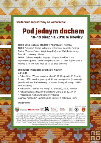 Poster for the event "Under one roof"- concert of Kapela Terenowa of the Węgajty Theatre