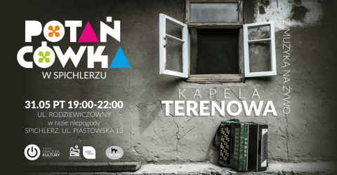 Poster for a dance party in the Granary with Kapela Terenowa