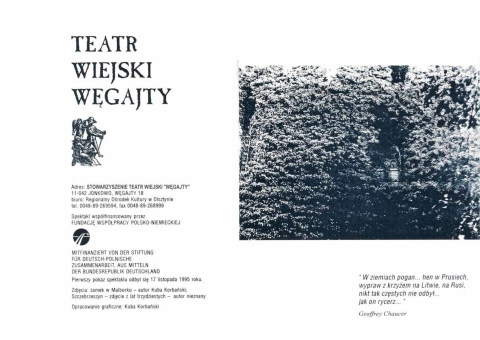 Program spektaklu "Opowieści kanterberyjskie"