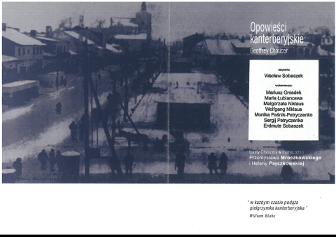 Program spektaklu "Opowieści kanterberyjskie" (czarno-biały)