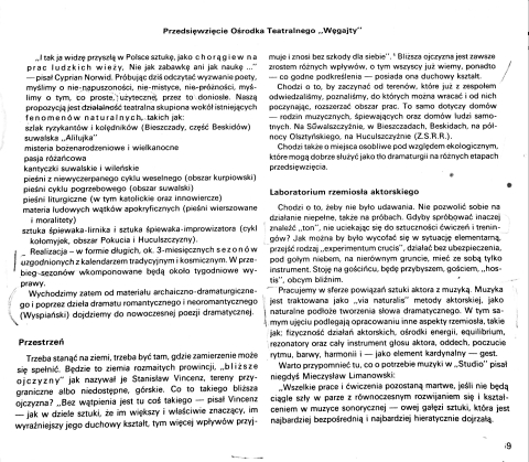 Przedsięwzięcie Ośrodka Teatralnego "Węgajty", s.69