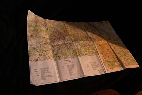 Mapa - rekwizyt z przedstawienia "Ubu Królem" Teatru Potrzebnego
