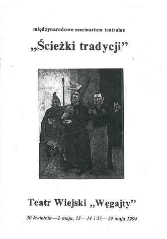 Ulotka z międzynarodowego seminarium teatralnego "Ścieżki tradycji"