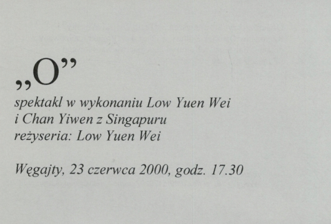 Zaproszenie na spektakl "O" z Singapuru - fragment