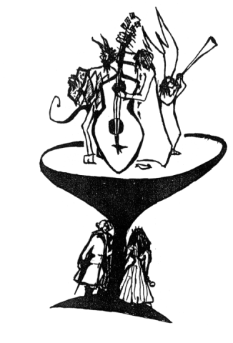 Fragment programu do spektaklu. Ilustracja autorstwa Katarzyny Krupki